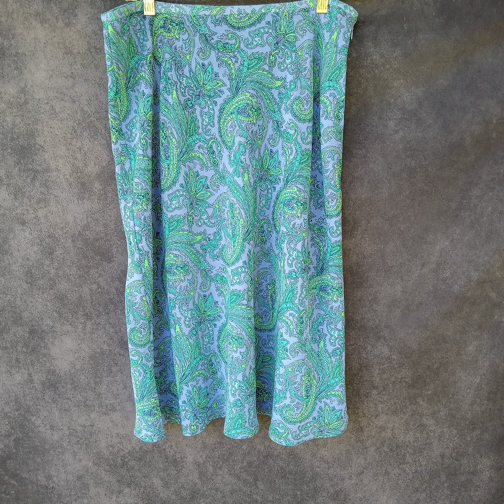Evan Picone Vintage 90s Y2k Paisley Skirt Cottage Festival Whimsy Fairy Sz.12